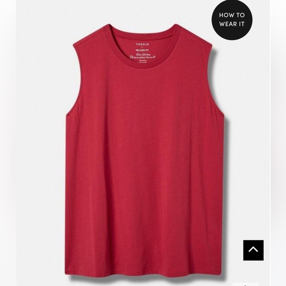 Women’s TORRID Red Bud Vintage Cotton Jersey High Neck Tank (Size 1X) 14/16 - Picture 4 of 5